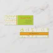 Visite Mini Carte de profil Retro Orange Green Scribbles Motif (Devant / Derrière)