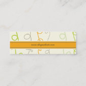 Visite Mini Carte de profil Retro Orange Green Scribbles Motif (Dos)