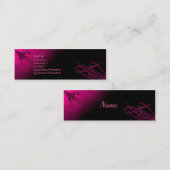 Visite Mini Carte de profil rose sur noir (Devant / Derrière)