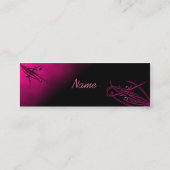 Visite Mini Carte de profil rose sur noir (Dos)