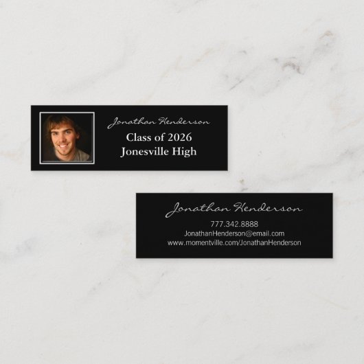 Visite Mini Carte de profil senior avec vos photos (Devant / Derrière)