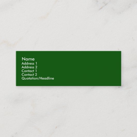 Visite Mini Carte de profil verte (Devant)