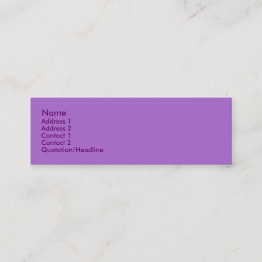 Visite Mini Carte de profil Violet (Devant)