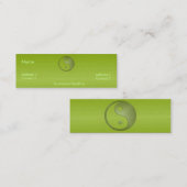 Visite Mini Carte de profil Yin Yang en grès vert (Devant / Derrière)