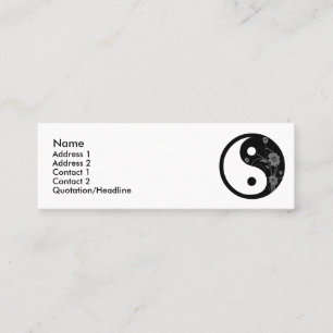 Visite Mini Carte de profil Yin Yang Floral Noir