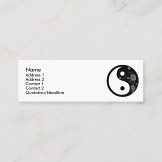 Visite Mini Carte de profil Yin Yang Floral Noir