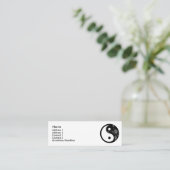 Visite Mini Carte de profil Yin Yang Floral Noir (Debout devant)