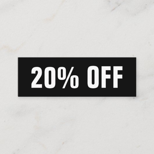 Visite Mini Carte de réduction moderne simple en noir et blanc (Devant)