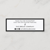 Visite Mini Carte de réduction noir et blanc (Dos)