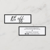 Visite Mini Carte de réduction noir et blanc (Devant / Derrière)