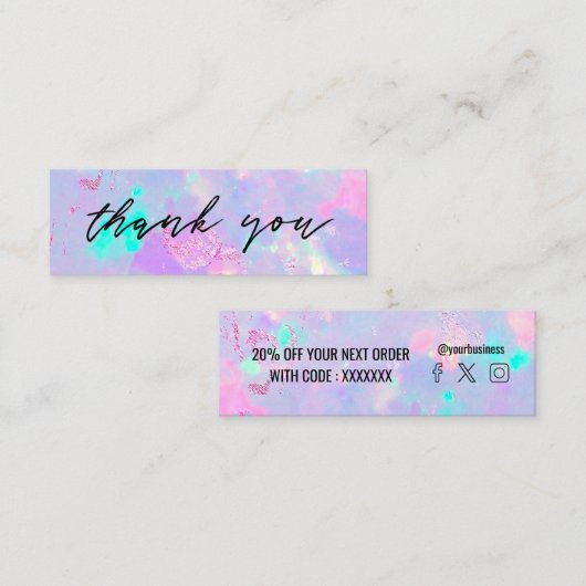 Visite Mini carte de réduction opale violet gemstone (Devant / Derrière)