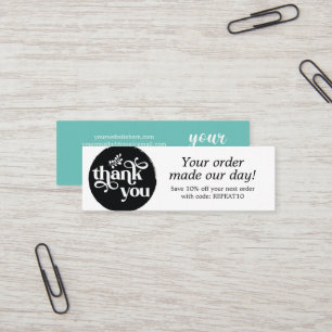 Visite Mini Carte de remerciements circulaire de commande pers