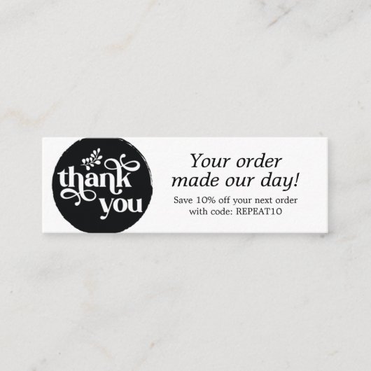 Visite Mini Carte de remerciements circulaire de commande pers (Devant)