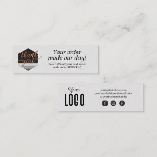 Visite Mini Carte de remerciements de commande personnalisée