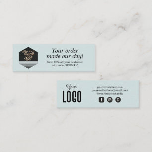 Visite Mini Carte de remerciements de commande personnalisée 