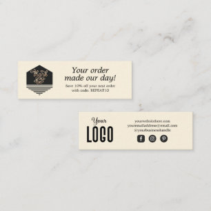 Visite Mini Carte de remerciements de commande personnalisée d