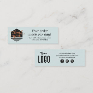 Visite Mini Carte de remerciements de commande personnalisée m