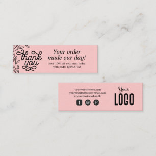 Visite Mini Carte de remerciements de commande personnalisée v