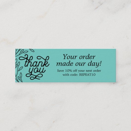 Visite Mini Carte de remerciements de commande personnalisée v (Devant)