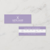 Visite Mini Carte de rendez-vous pour mini-coiffure violet (Devant / Derrière)