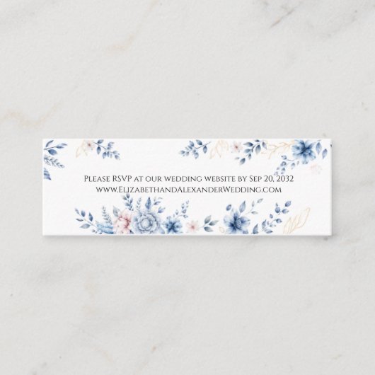 Visite Mini Carte de réponse incluse pour site web de mariage  (Devant)