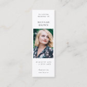 Visite Mini Carte de Signet chic et élégante pour le mémorial  (Devant)