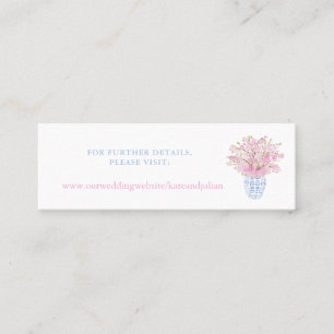 Visite Mini Carte de site Mariage Preppy Pink & Blue Ginger Ja
