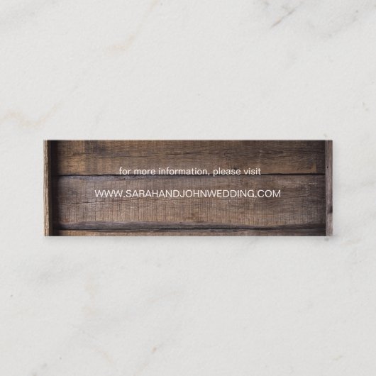 Visite Mini Carte de site Web Chic Rustic Wood Mariage (Devant)