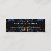 Visite Mini Carte de site Web Fleurie Éléphant Indien Noir (Devant)