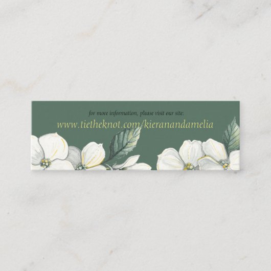 Visite Mini Carte de site Web Mariage Dogwood Blooms (Devant)