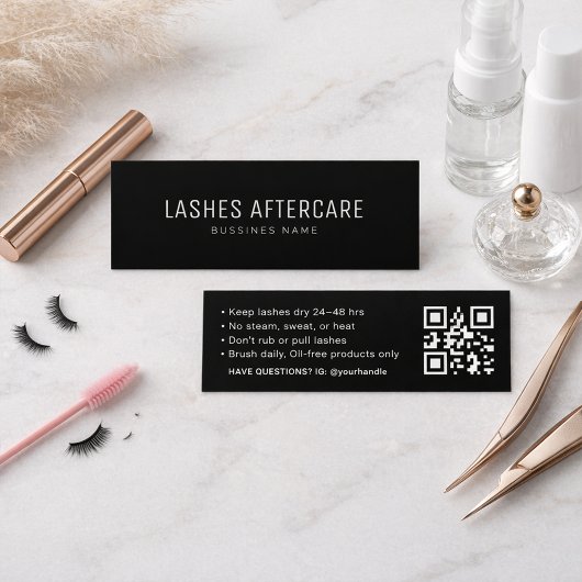 Visite Mini Carte de soins après-cils avec code QR moderne