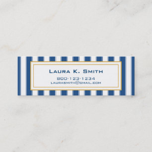 Visite Mini Carte de visite, marine contemporaine BlueStripe