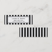 Visite Mini Carte de visite, rayure noire et blanche (Devant / Derrière)