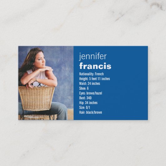 Visite Mini carte d'élém. de croisement bleu (Devant)