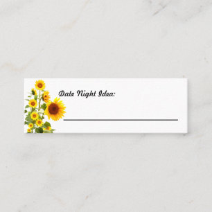 Visite Mini Carte d'idée de la nuit du tournesol