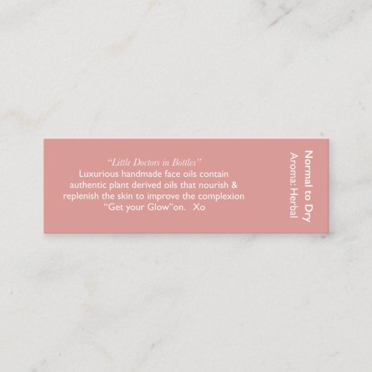 Visite Mini carte d'ingrédient d'huile de merveille (Devant)