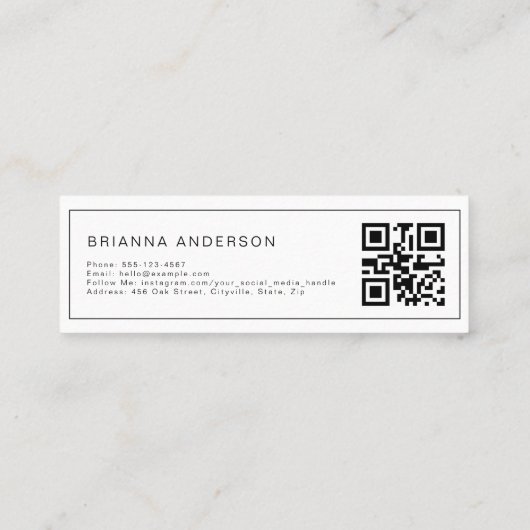 Visite Mini Carte d'insertion de code QR de diplôme (Dos)