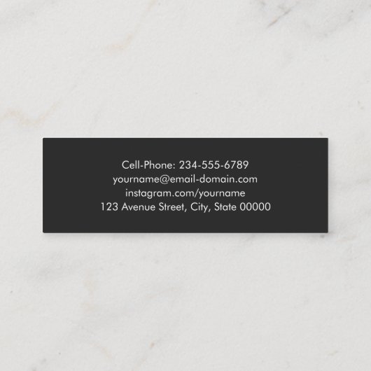 Visite Mini Carte d'insertion de graduation noir simple Script (Dos)