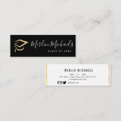 Visite Mini Carte d'insertion de nom de graduation de script m (Devant / Derrière)