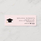 Visite Mini carte d'insertion du nom de graduation or et rose  (Dos)