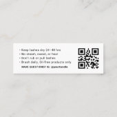 Visite Mini Carte d'instructions de soins après-cils Blanche (Dos)