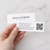 Visite Mini Carte d'instructions de soins après-cils Blanche