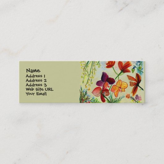 Visite Mini Carte d'or de profil d'orchidée (Devant)