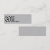 Visite Mini Carte élégante de profil du monogramme K de (Devant / Derrière)