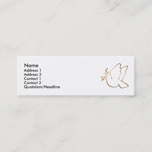 Visite Mini Carte faite sur commande de profil de colombe de (Devant)