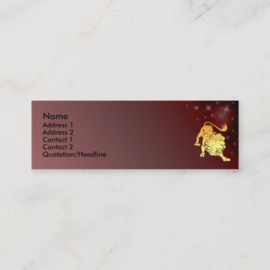 Visite Mini Carte faite sur commande de profil de signe de (Devant)