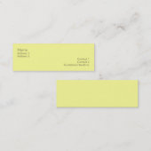 Visite Mini Carte jaune-clair de profil (Devant / Derrière)