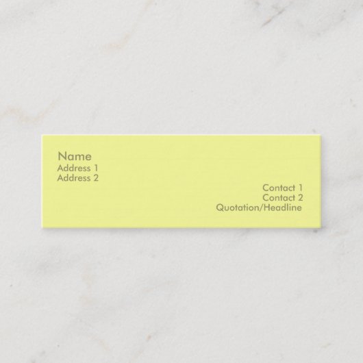 Visite Mini Carte jaune-clair de profil (Devant)