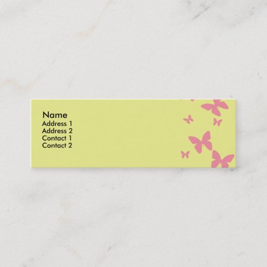 Visite Mini Carte jaune et rose de profil de papillons (Devant)