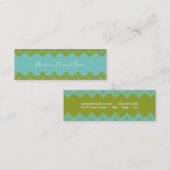 Visite Mini Carte maigre de dentelle bleue et verte (Devant / Derrière)